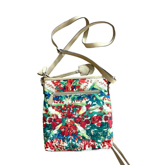 Nicole Miller Crossbody Bag Multicolor Floral Adjustable Strap Small Travel - Picture 3 of 5